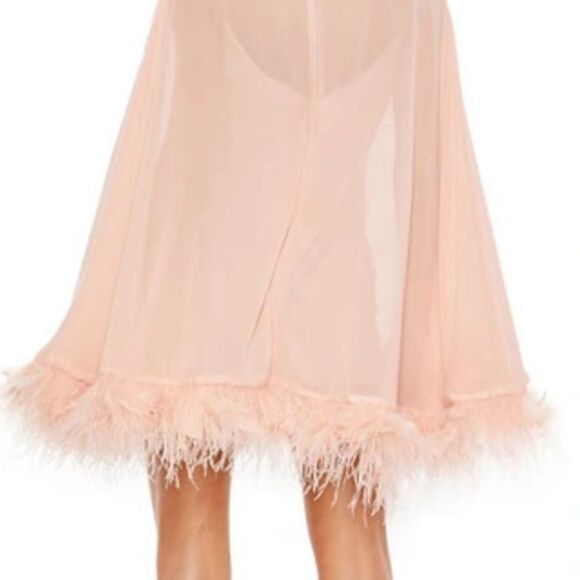 NWT MAC DUGGAL TRAPEZE DRESS WITH FEATHER TRIM 11622 $ 598.00 - Picture 10 of 11